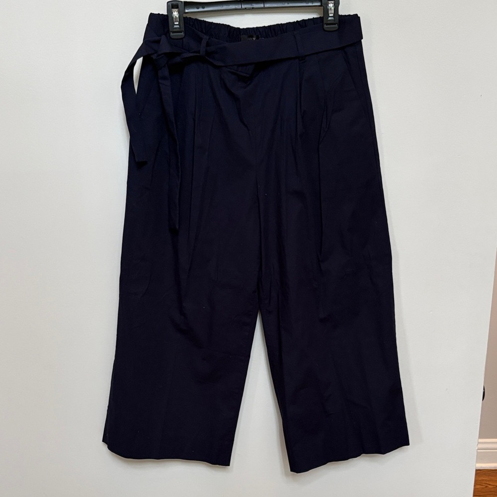 J. Crew Navy Wide-Leg Cropped Pants